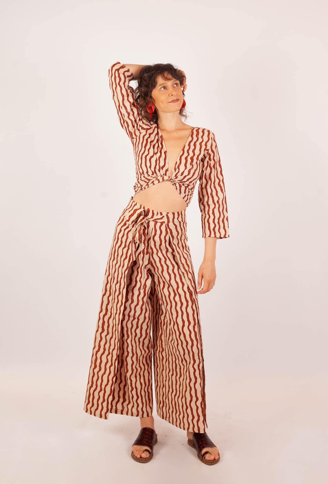Pantalon SARASWATI - Coton bio - Imprimé KSHAN (l'instant)