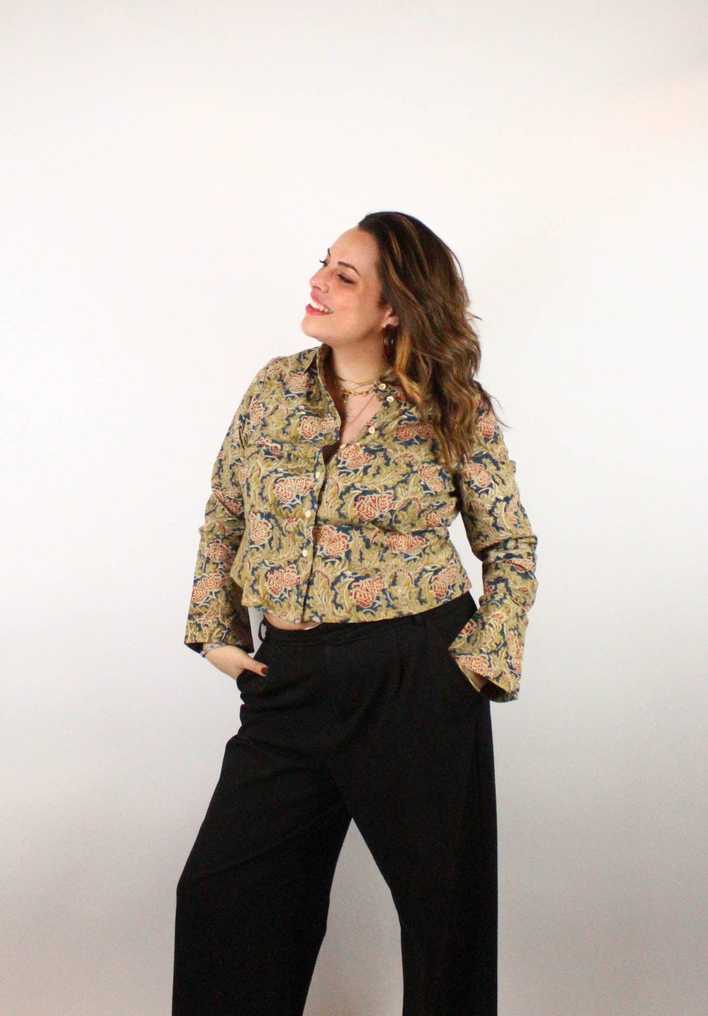 Chemise Bindu - Imprimé JAPANES FLOWER - Coton bio - Chemise - Azaadi, la mode responsable accessible