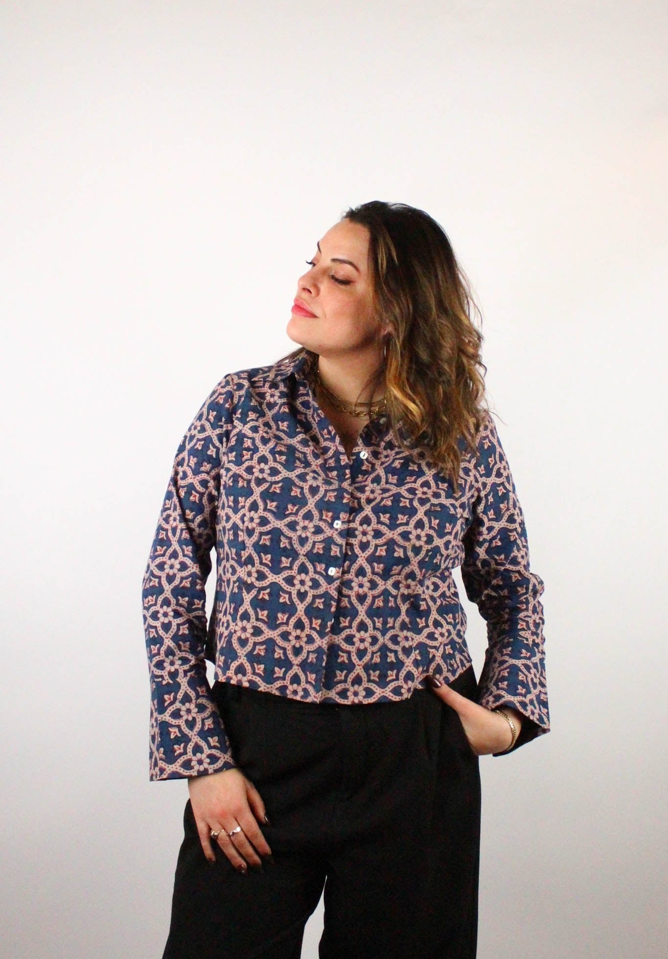 Chemise Bindu - Imprimé SAMAGRA - Coton bio - Chemise - Azaadi, la mode responsable accessible