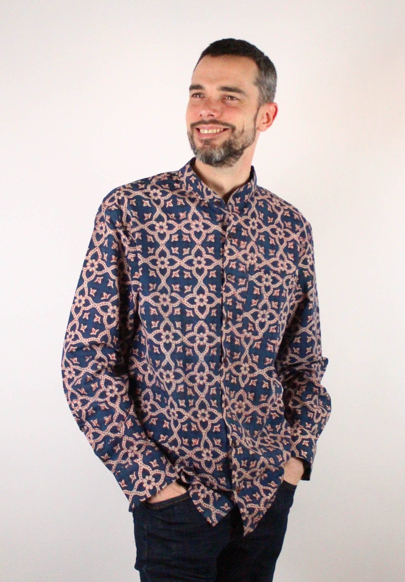 Chemise DARAMSHALA - Imprimé SAMAGRA - Coton bio - Chemise - Azaadi, la mode responsable accessible