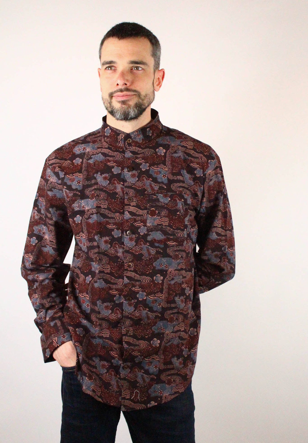 Chemise DARAMSHALA - Imprimé VIKAAS - Coton bio - Chemise - Azaadi, la mode responsable accessible