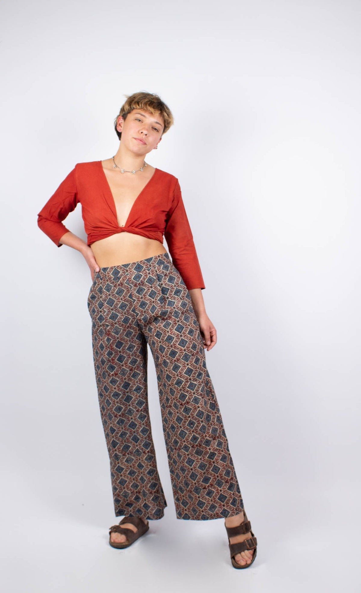 Pantalon SAGARA - Coton bio - Imprimé AATMA - Pantalon - Azaadi, la mode responsable accessible