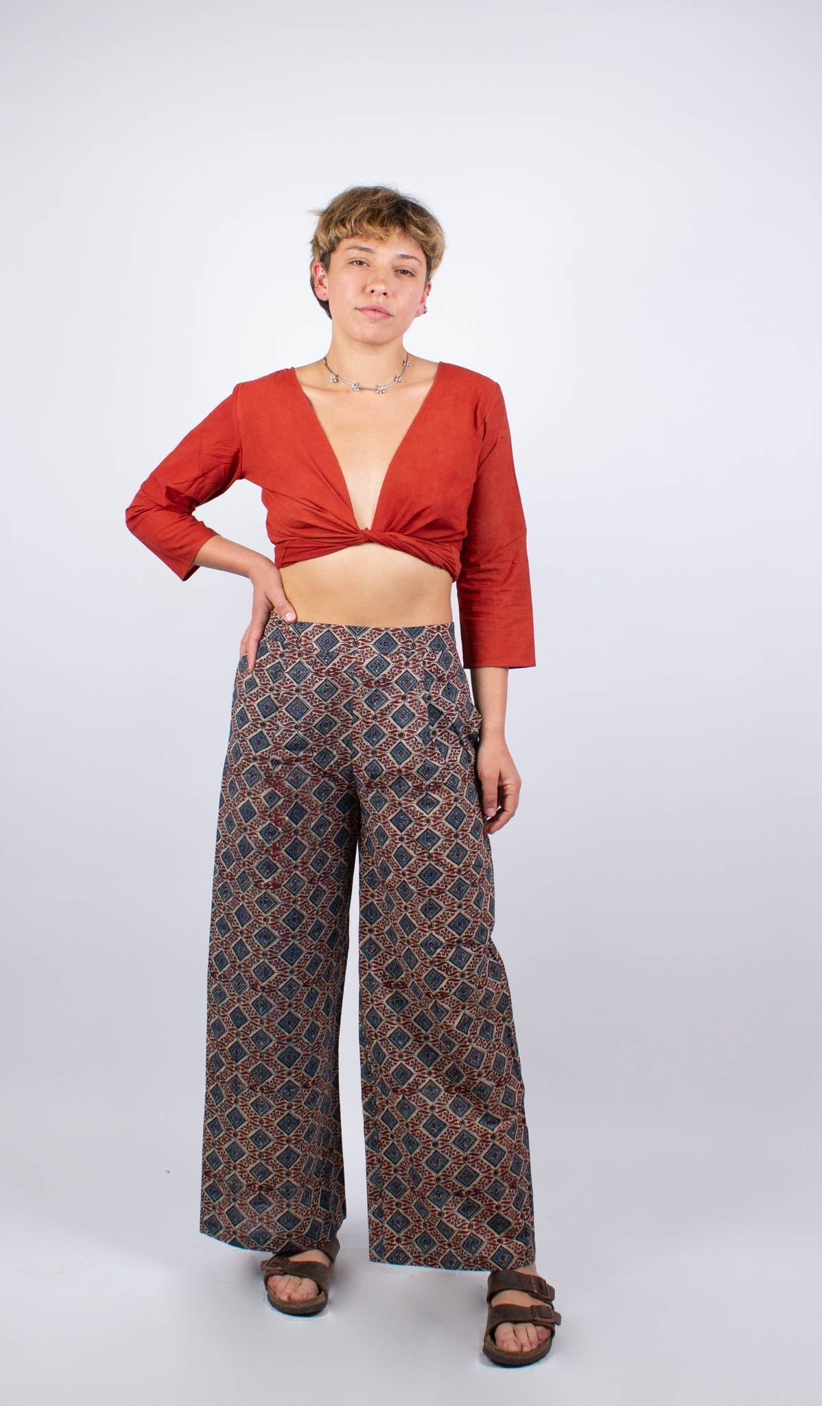 Pantalon SAGARA - Coton bio - Imprimé AATMA - Pantalon - Azaadi, la mode responsable accessible