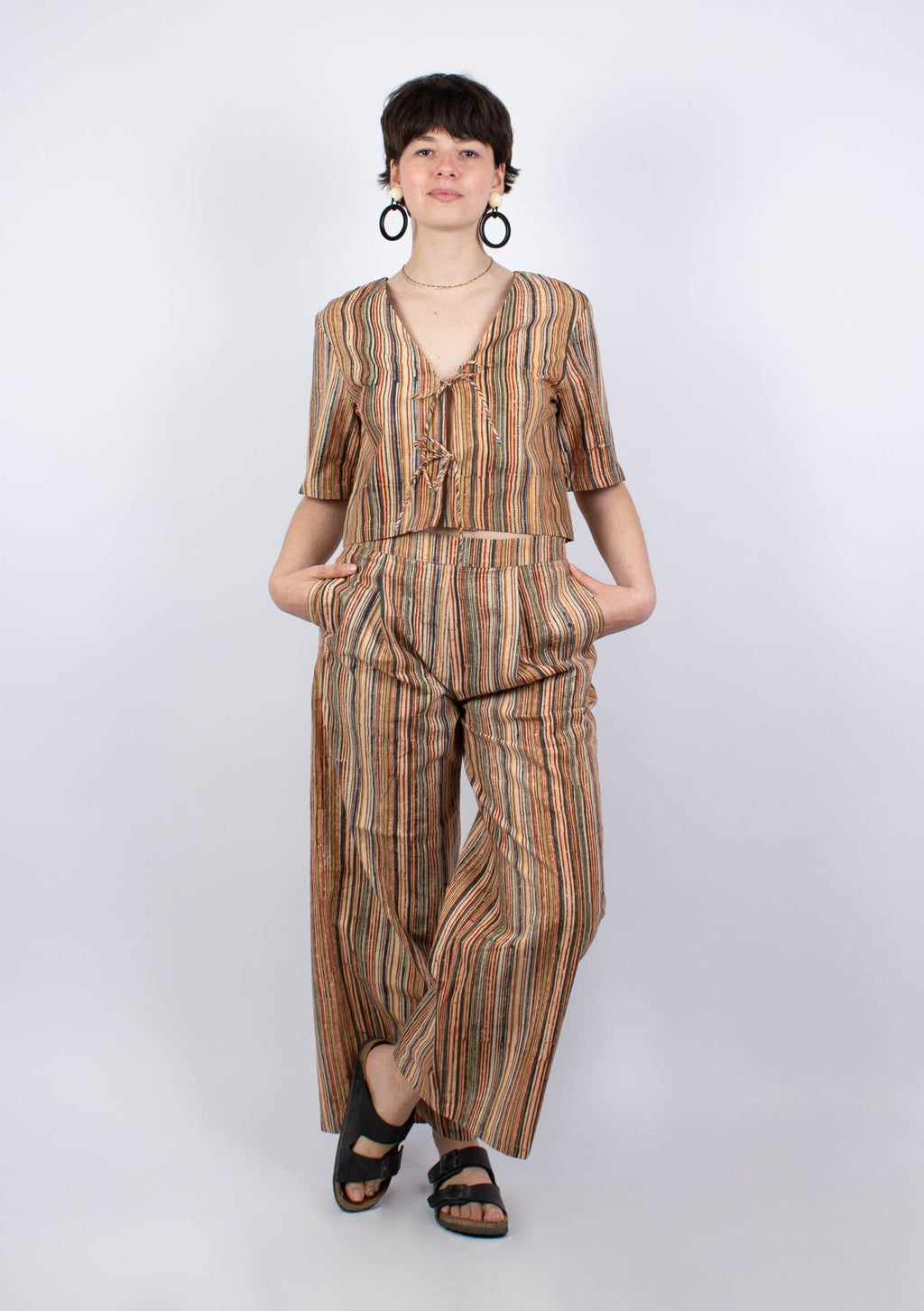 Pantalon SAGARA - Coton bio - Imprimé ARUNACHALA - Azaadi, la mode responsable accessible