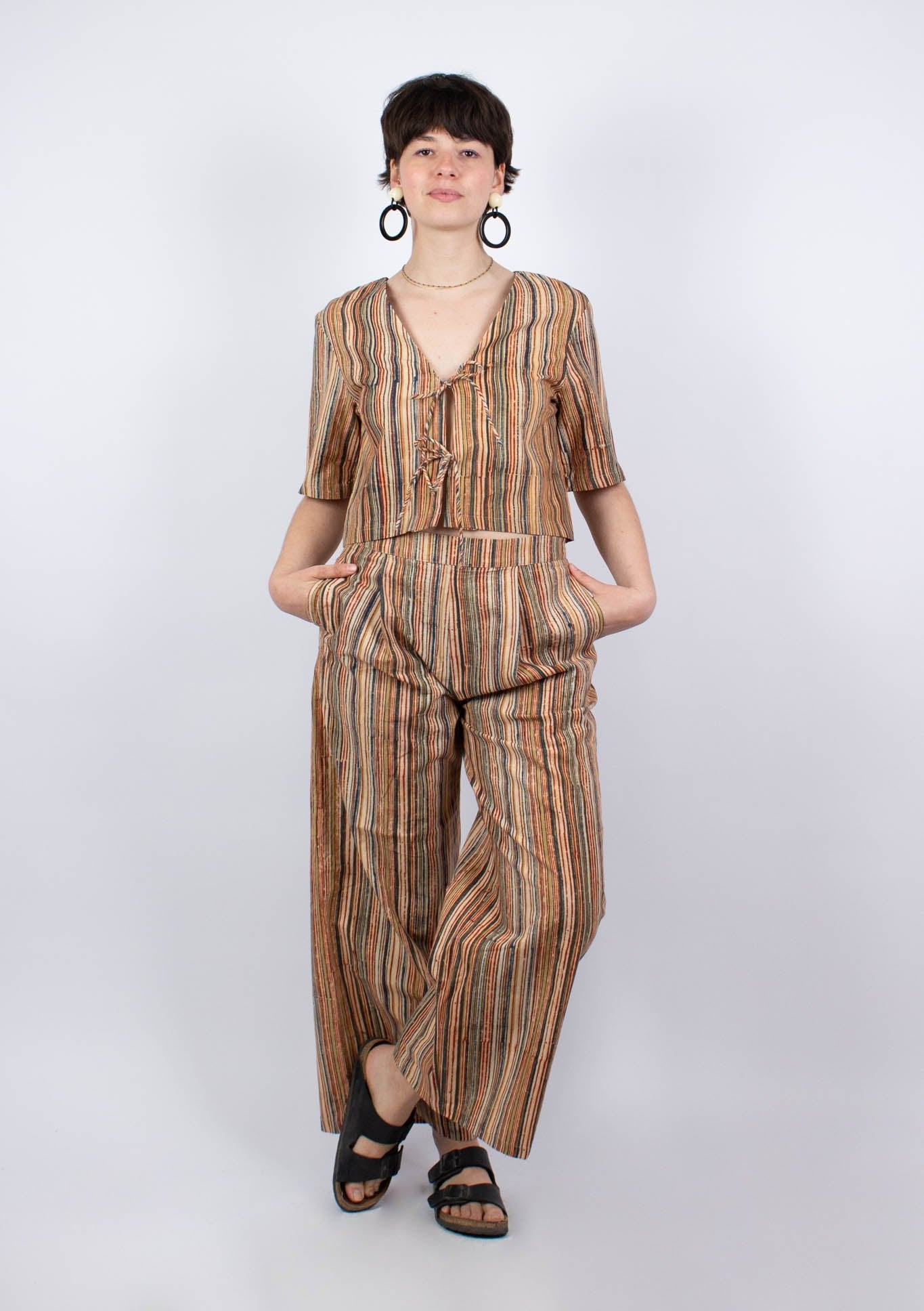 Pantalon SAGARA - Coton bio - Imprimé ARUNACHALA - Azaadi, la mode responsable accessible