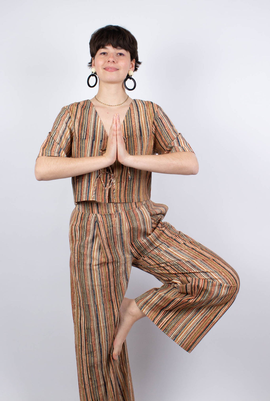 Pantalon SAGARA - Coton bio - Imprimé ARUNACHALA - Azaadi, la mode responsable accessible