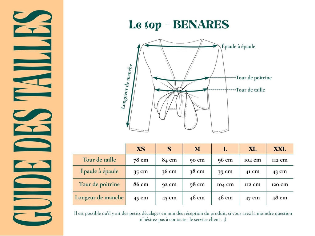 Top BENARES  -  Kala coton - Imprimé AANAND (joie)