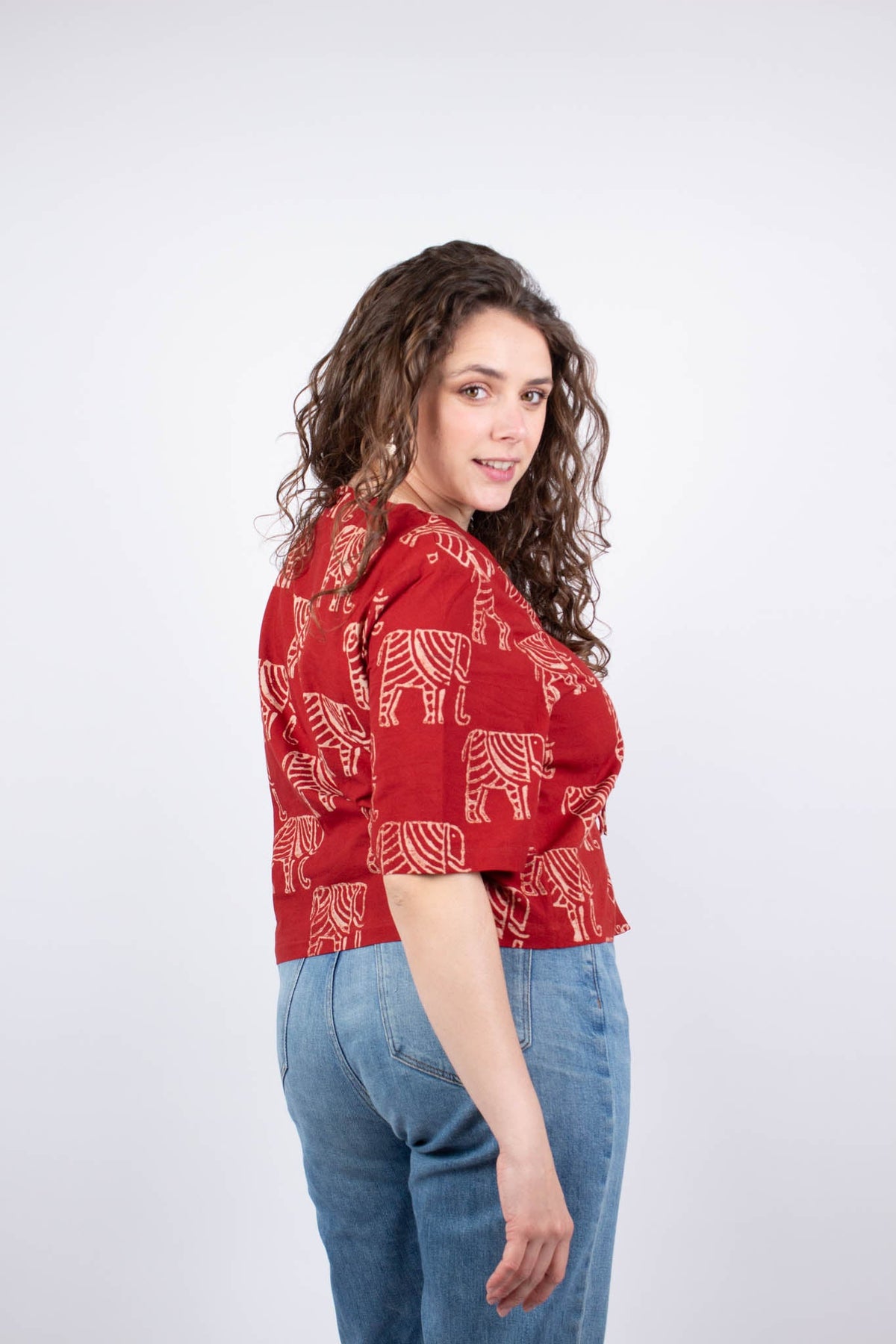 Top BOBILLI - Coton bio - Imprimé Ganesha - Top - Azaadi, la mode responsable accessible