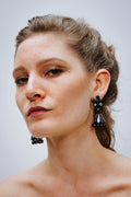 BI Black - Silver Flower - Boucles d'oreilles - Azaadi, la mode responsable accessible