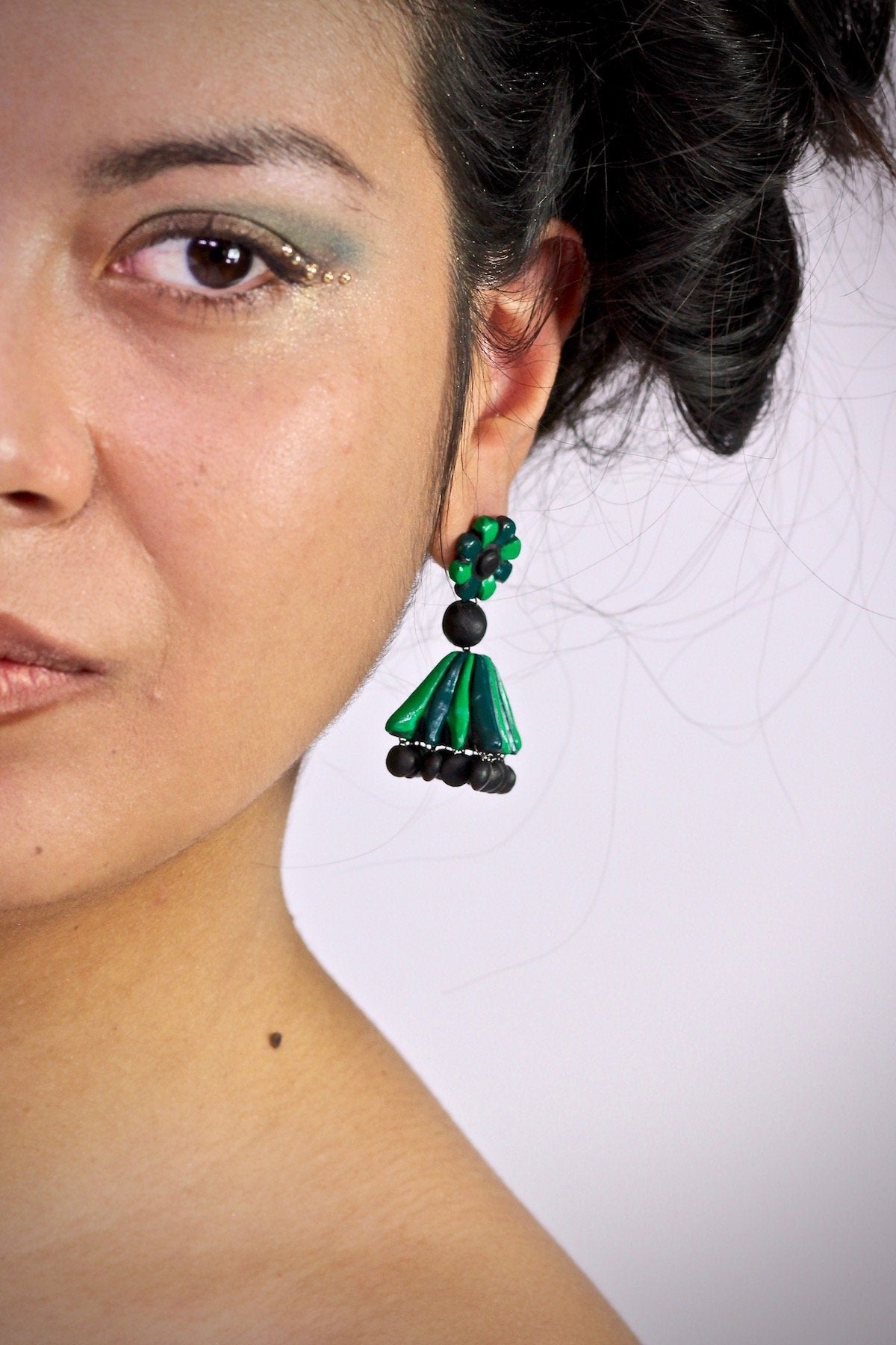BI Green Flower - Boucles d'oreilles - Azaadi, la mode responsable accessible