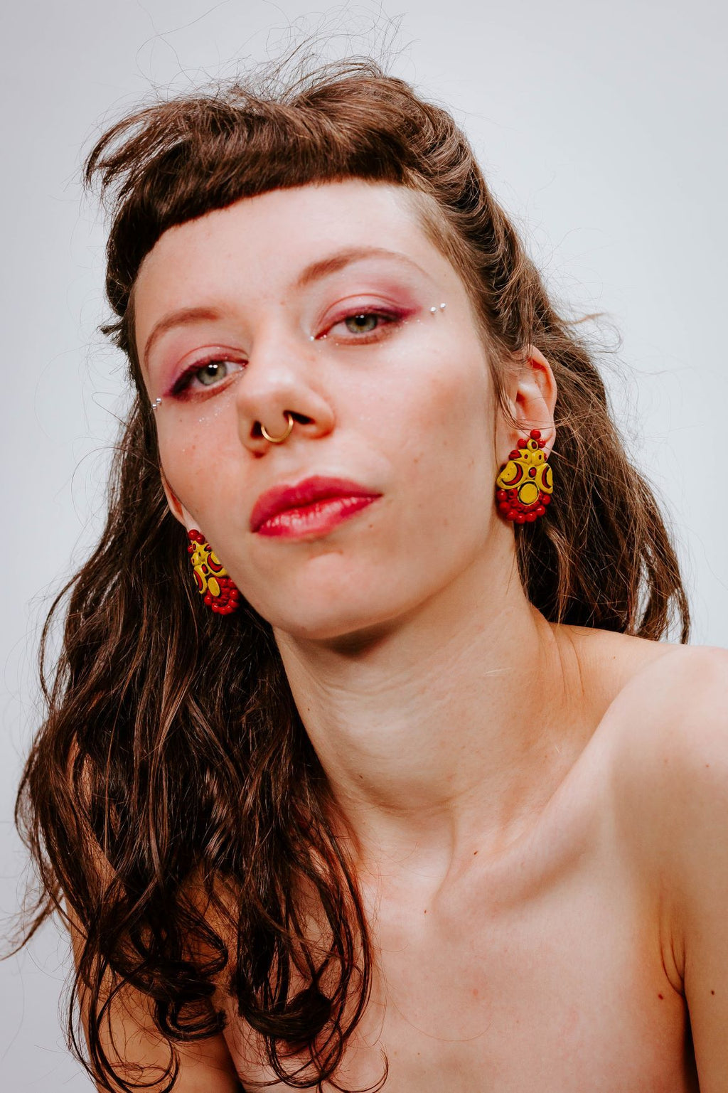 Birdy Rouge - Jaune - Boucles d'oreilles - Azaadi, la mode responsable accessible