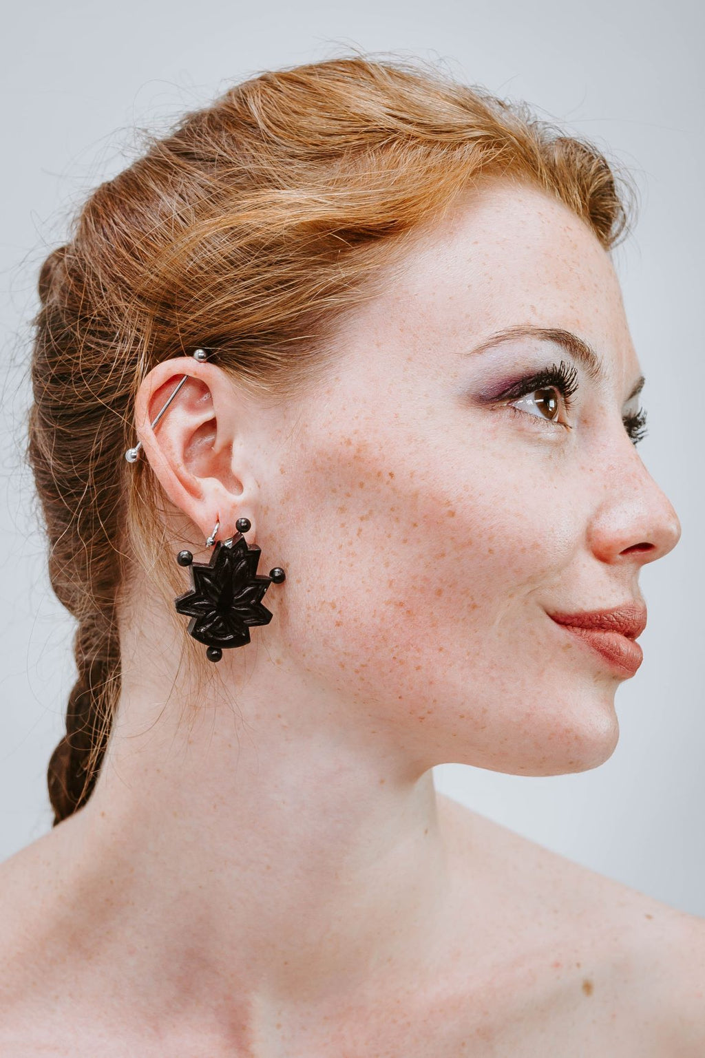 Block Lotus Noir - Boucles d'oreilles - Azaadi, la mode responsable accessible