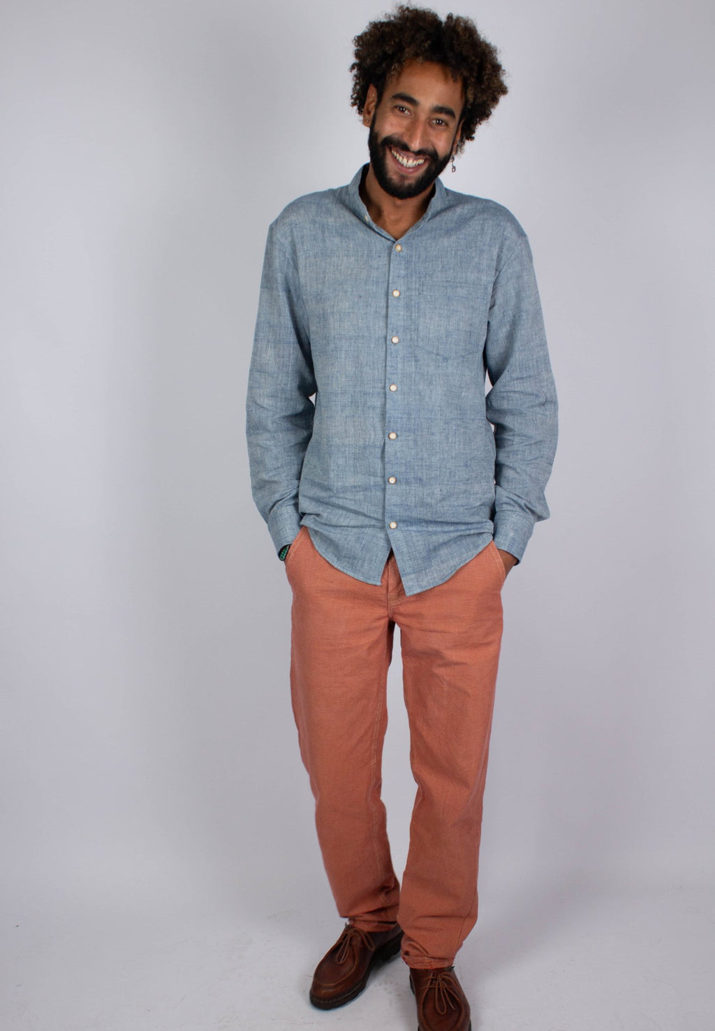 Chemise DARAMSHALA - Coloris Blue Kala - Kala coton - Chemise - Azaadi, la mode responsable accessible