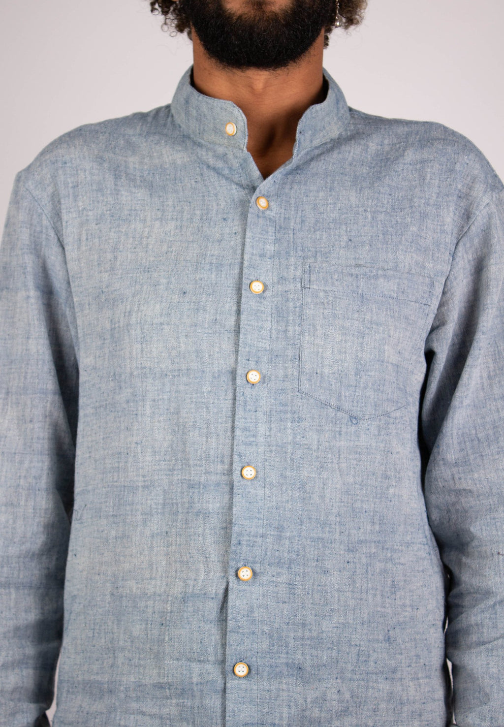 Chemise DARAMSHALA - Coloris Blue Kala - Kala coton - Chemise - Azaadi, la mode responsable accessible
