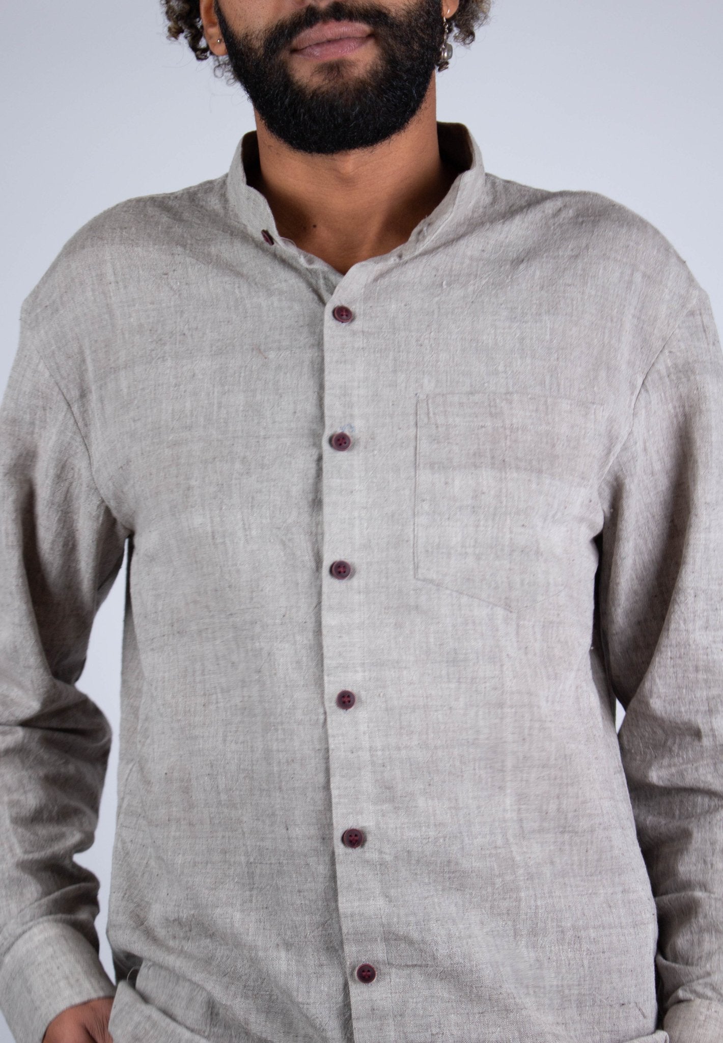 Chemise DARAMSHALA - Coloris Grey Kala - Kala coton - Chemise - Azaadi, la mode responsable accessible
