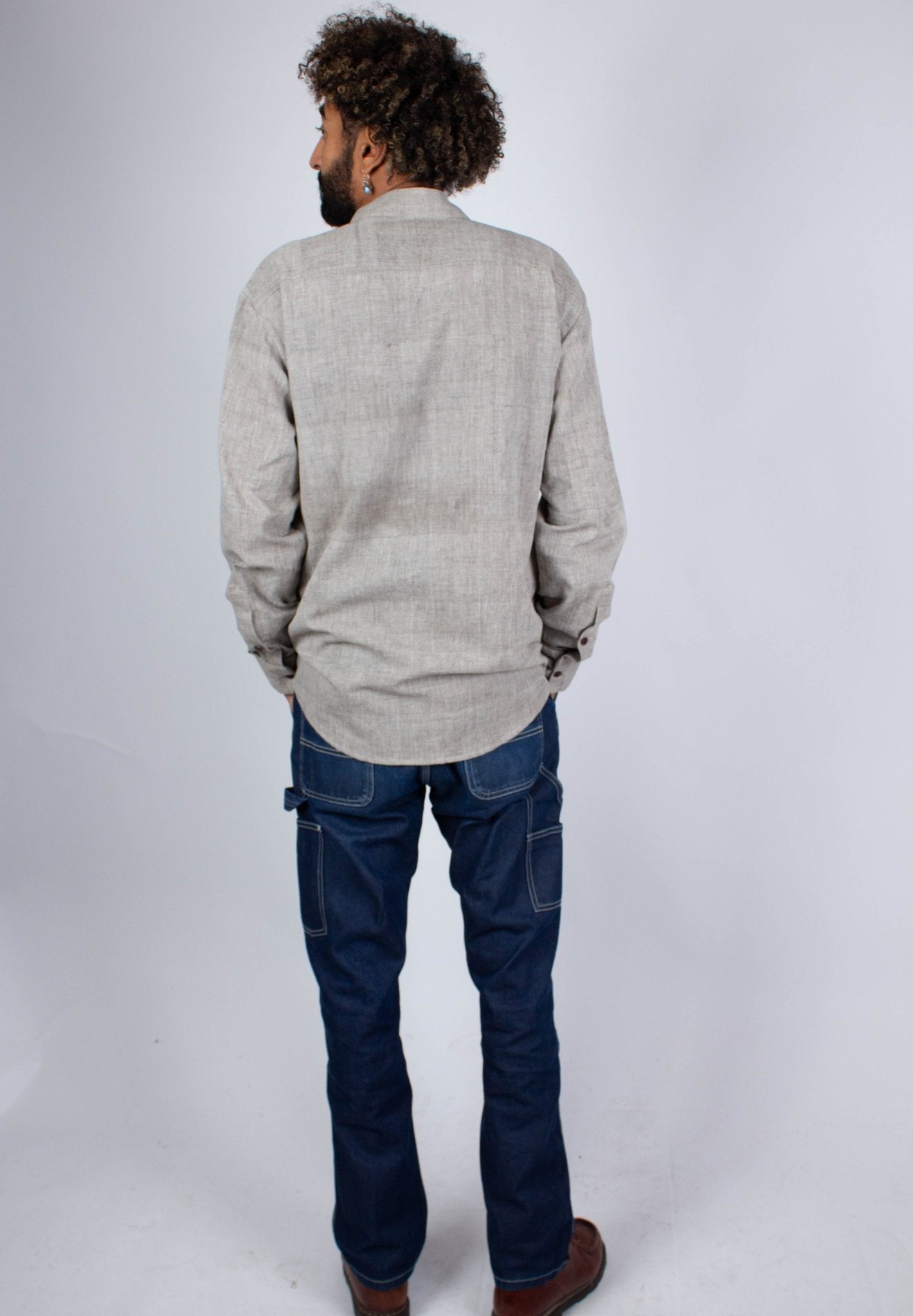 Chemise DARAMSHALA - Coloris Grey Kala - Kala coton - Chemise - Azaadi, la mode responsable accessible
