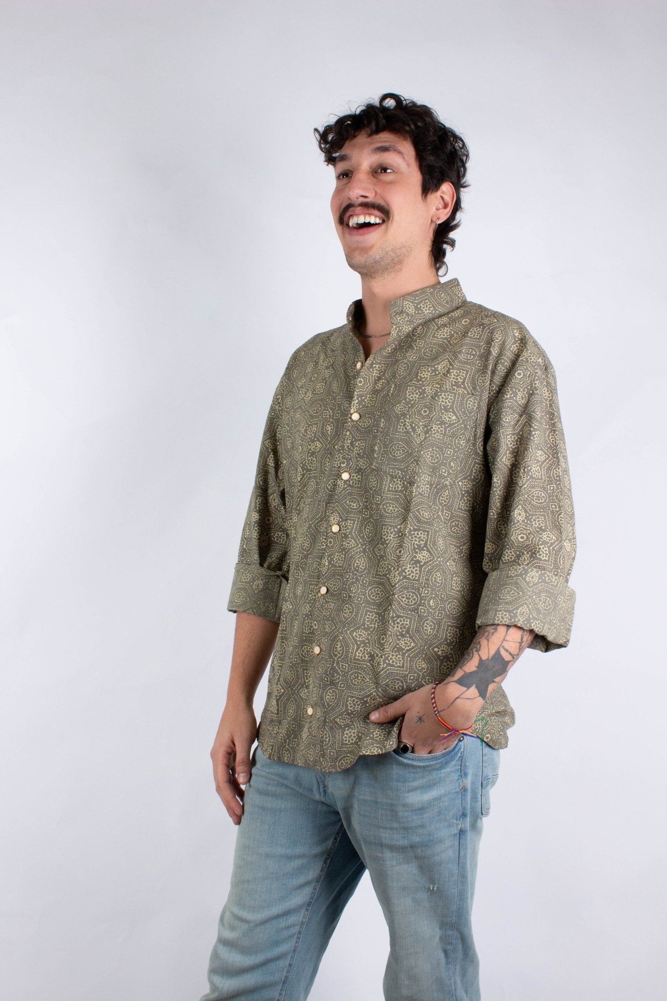 Chemise DARAMSHALA - Imprimé Gulabi - Coton bio - Chemise - Azaadi, la mode responsable accessible