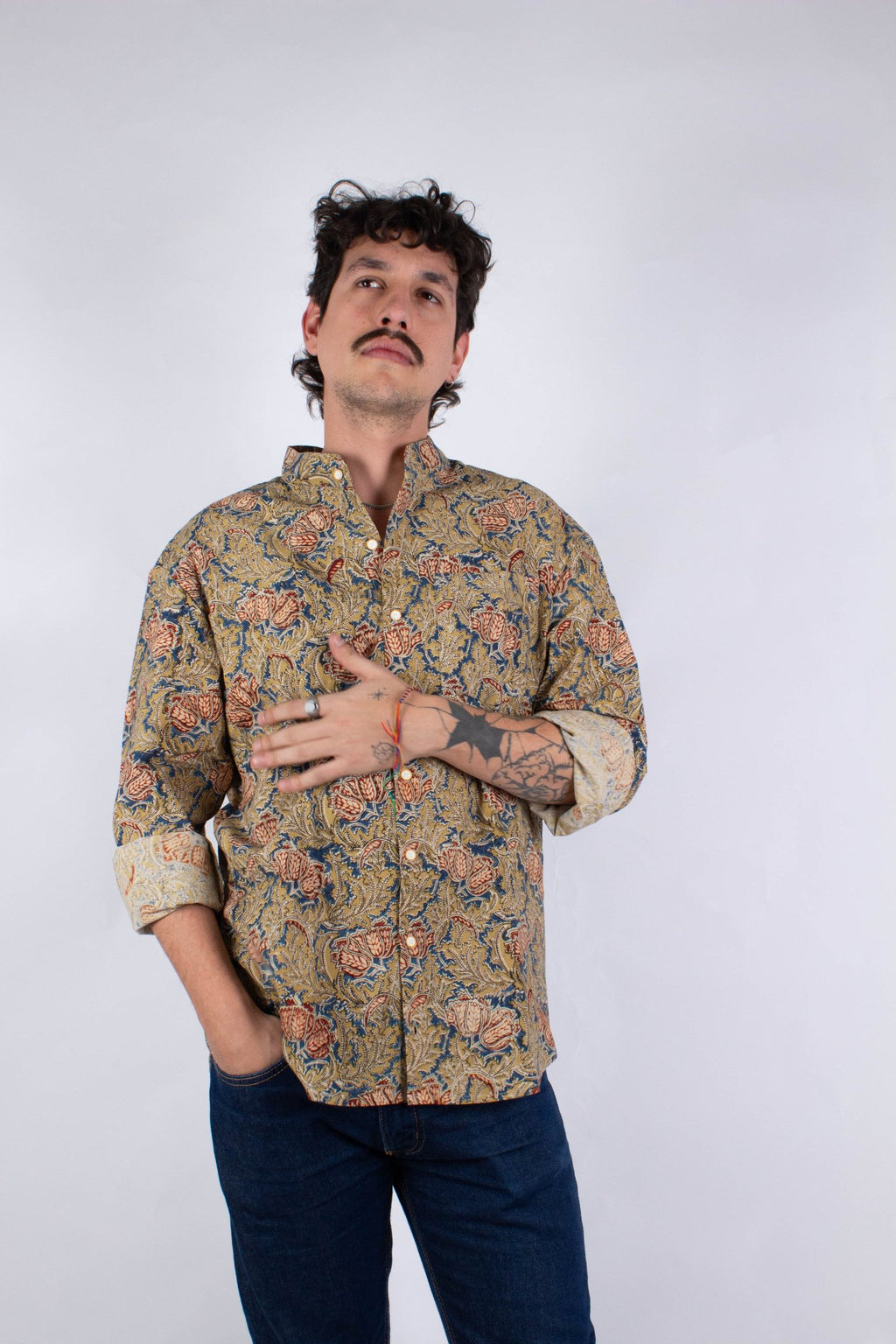 Chemise DARAMSHALA - Imprimé Japanese Flower - Coton bio - Chemise - Azaadi, la mode responsable accessible
