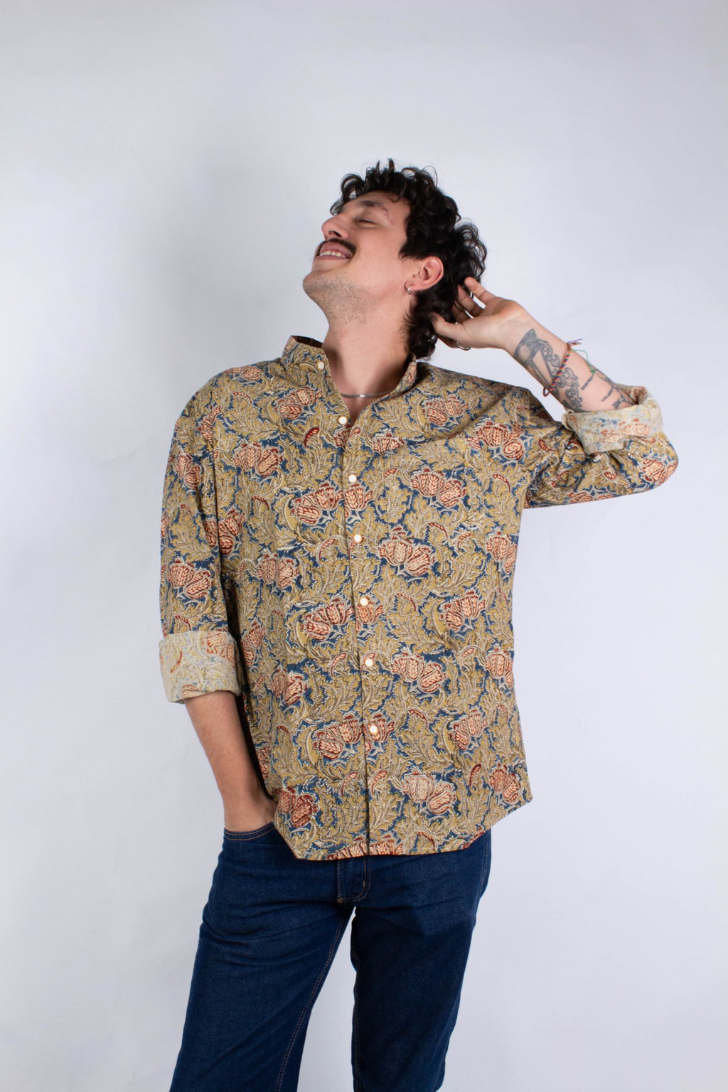 Chemise DARAMSHALA - Imprimé Japanese Flower - Coton bio - Chemise - Azaadi, la mode responsable accessible