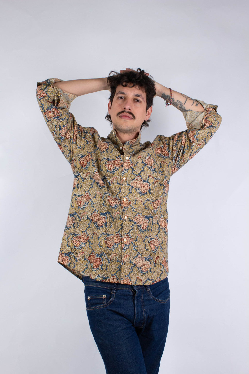 Chemise DARAMSHALA - Imprimé Japanese Flower - Coton bio - Chemise - Azaadi, la mode responsable accessible