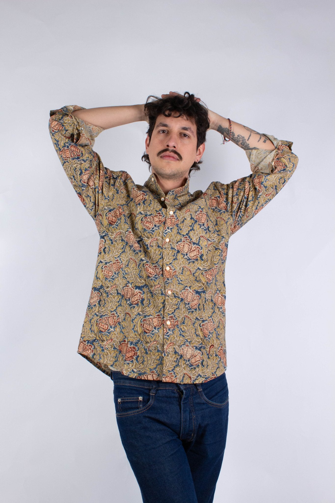 Chemise DARAMSHALA - Imprimé Japanese Flower - Coton bio - Chemise - Azaadi, la mode responsable accessible