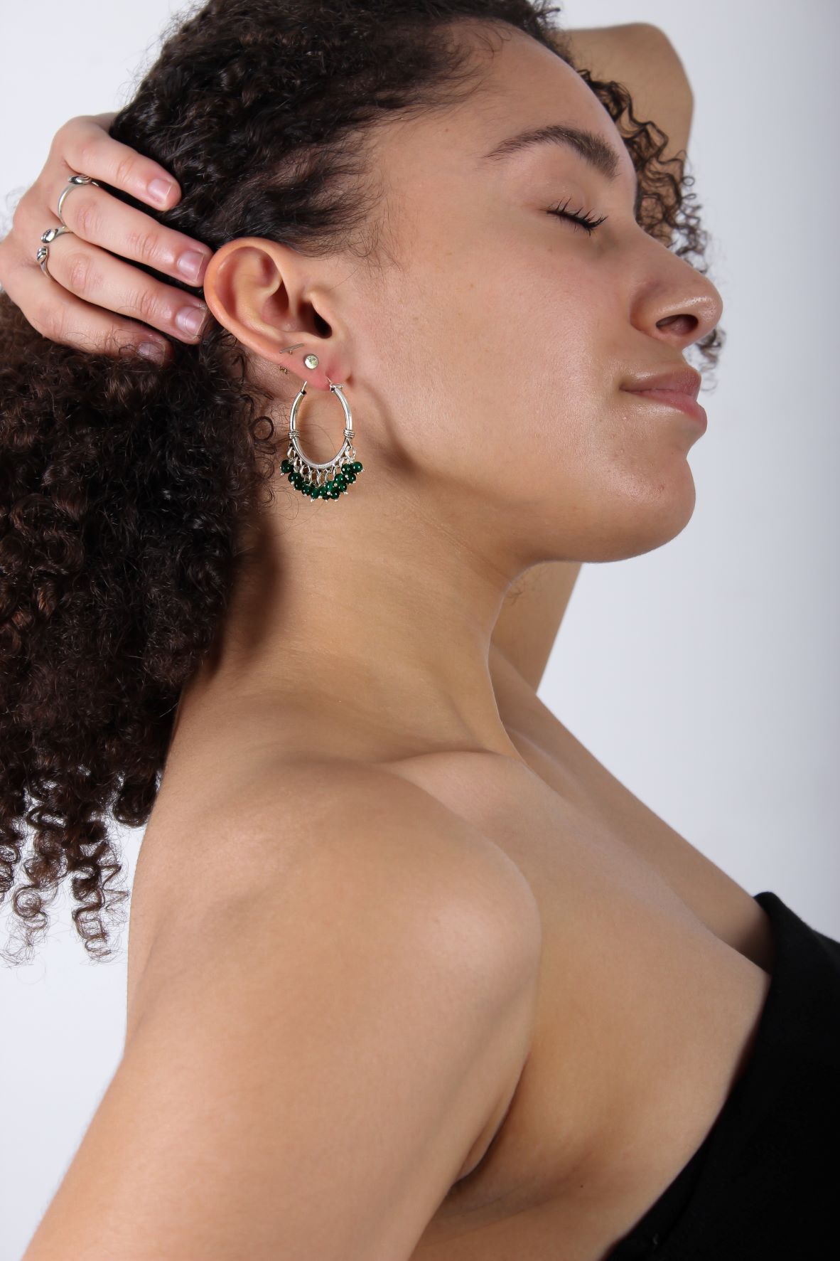 Green Onyx Bali - Boucles d'oreilles - Azaadi, la mode responsable accessible
