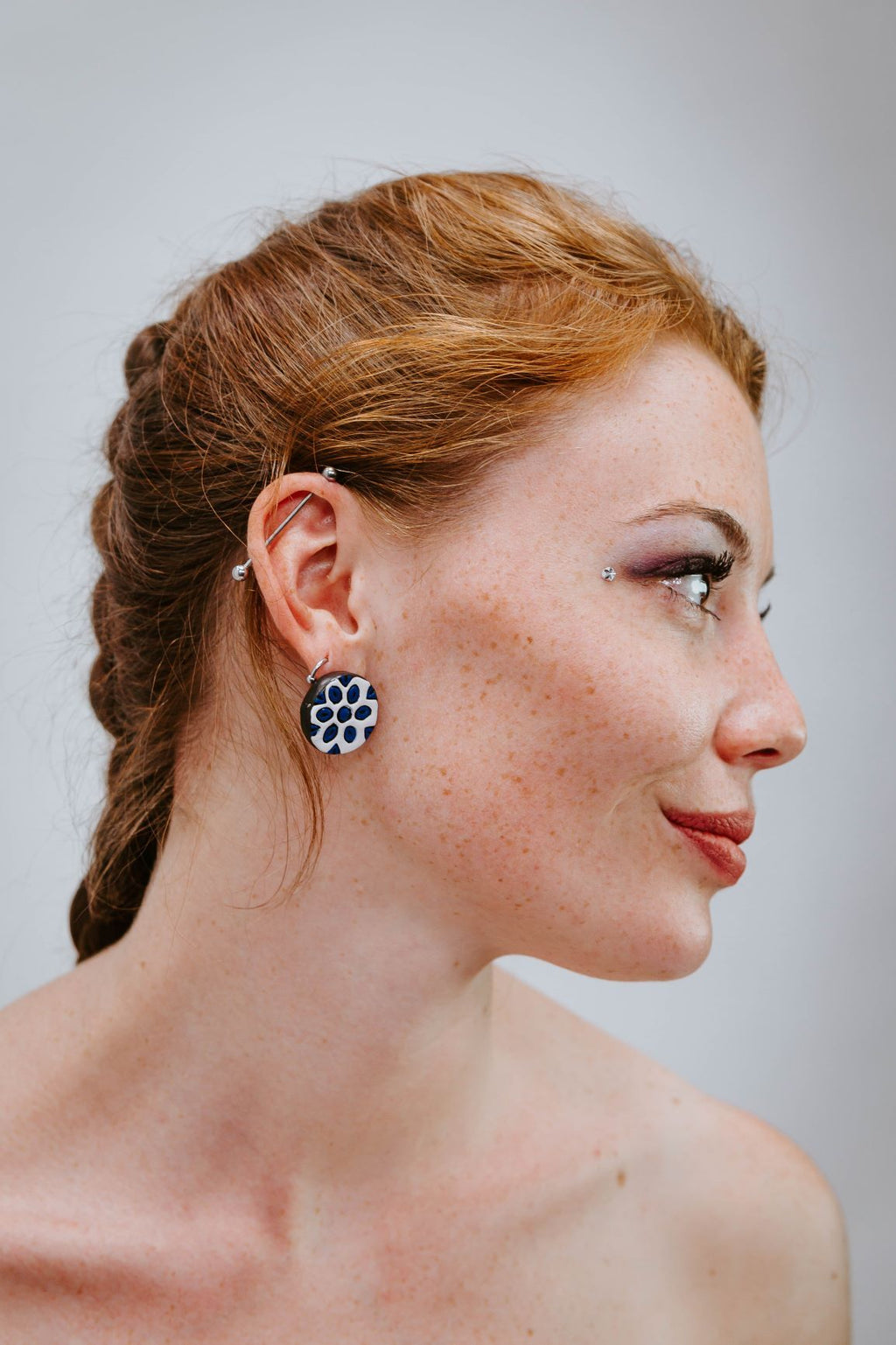 Indian Wheel Turquoise - White - Boucles d'oreilles - Azaadi, la mode responsable accessible