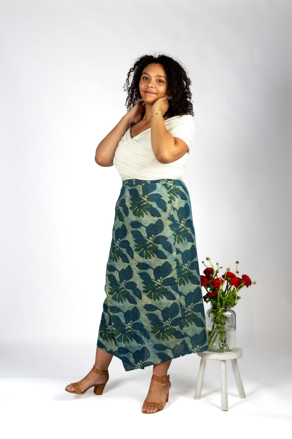 Jupe KUTCH - Coton bio - Imprimé Neembu - Azaadi, la mode responsable accessible