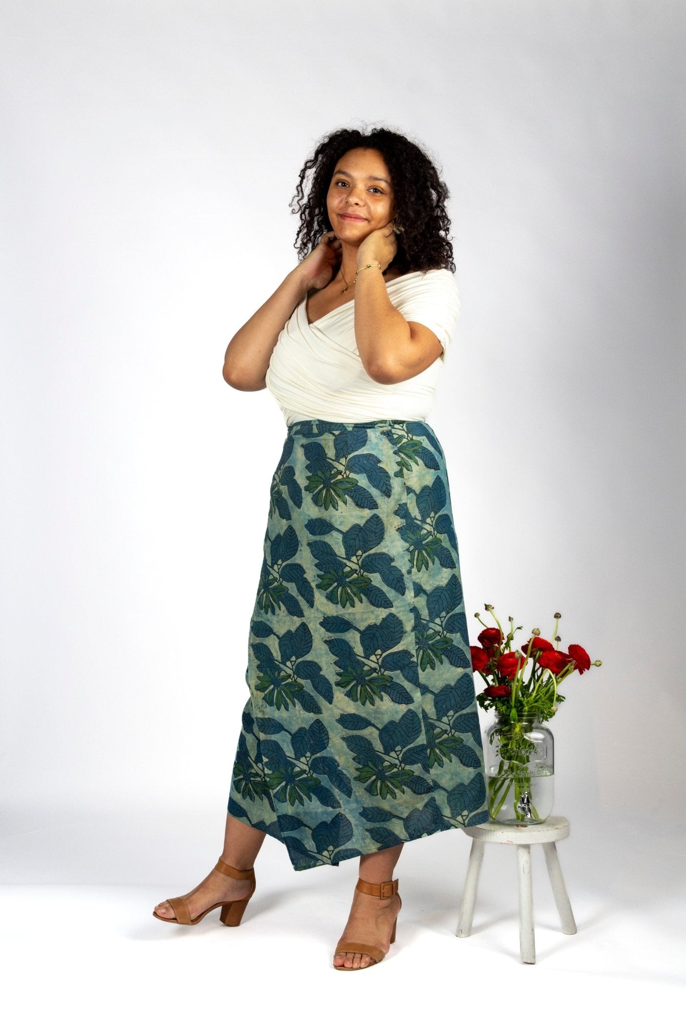 Jupe KUTCH - Coton bio - Imprimé Neembu - Azaadi, la mode responsable accessible
