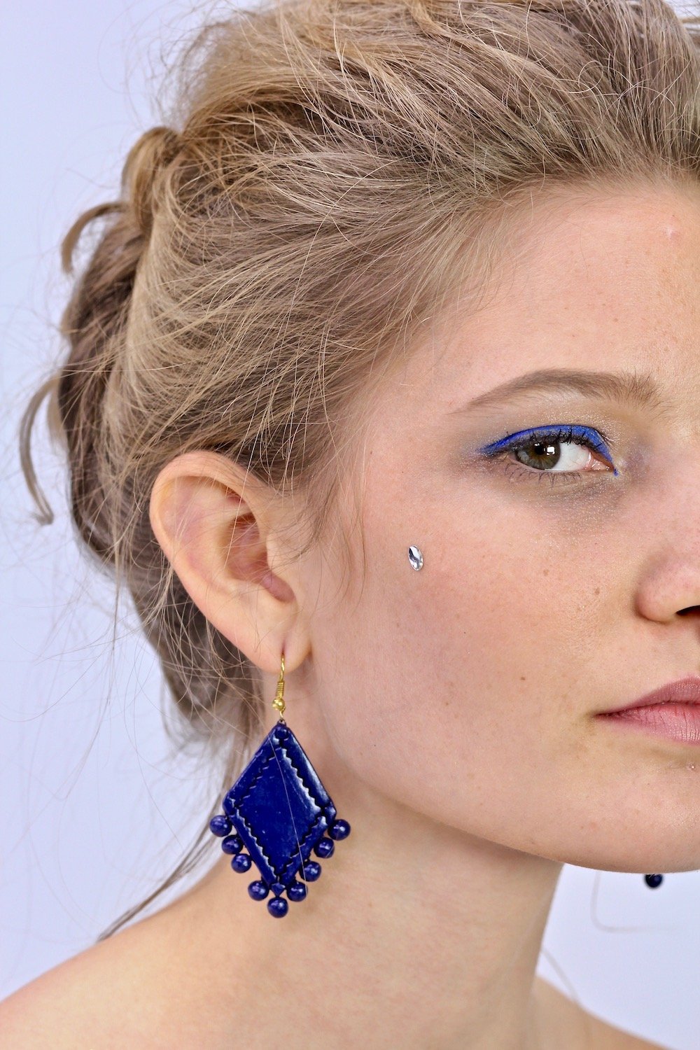 Losange Bleu Nuit - Boucles d'oreilles - Azaadi, la mode responsable accessible