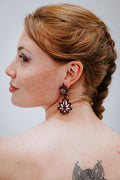 Lotus Pendant Bordeaux - Boucles d'oreilles - Azaadi, la mode responsable accessible