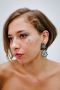 Lotus Pendant Gris - Boucles d'oreilles - Azaadi, la mode responsable accessible