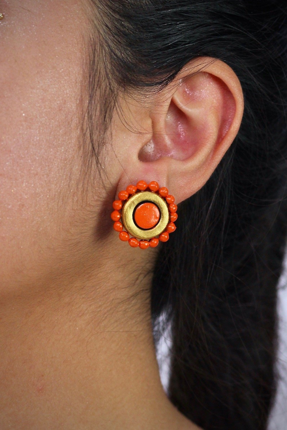 Orange Sunflower - Boucles d'oreilles - Azaadi, la mode responsable accessible