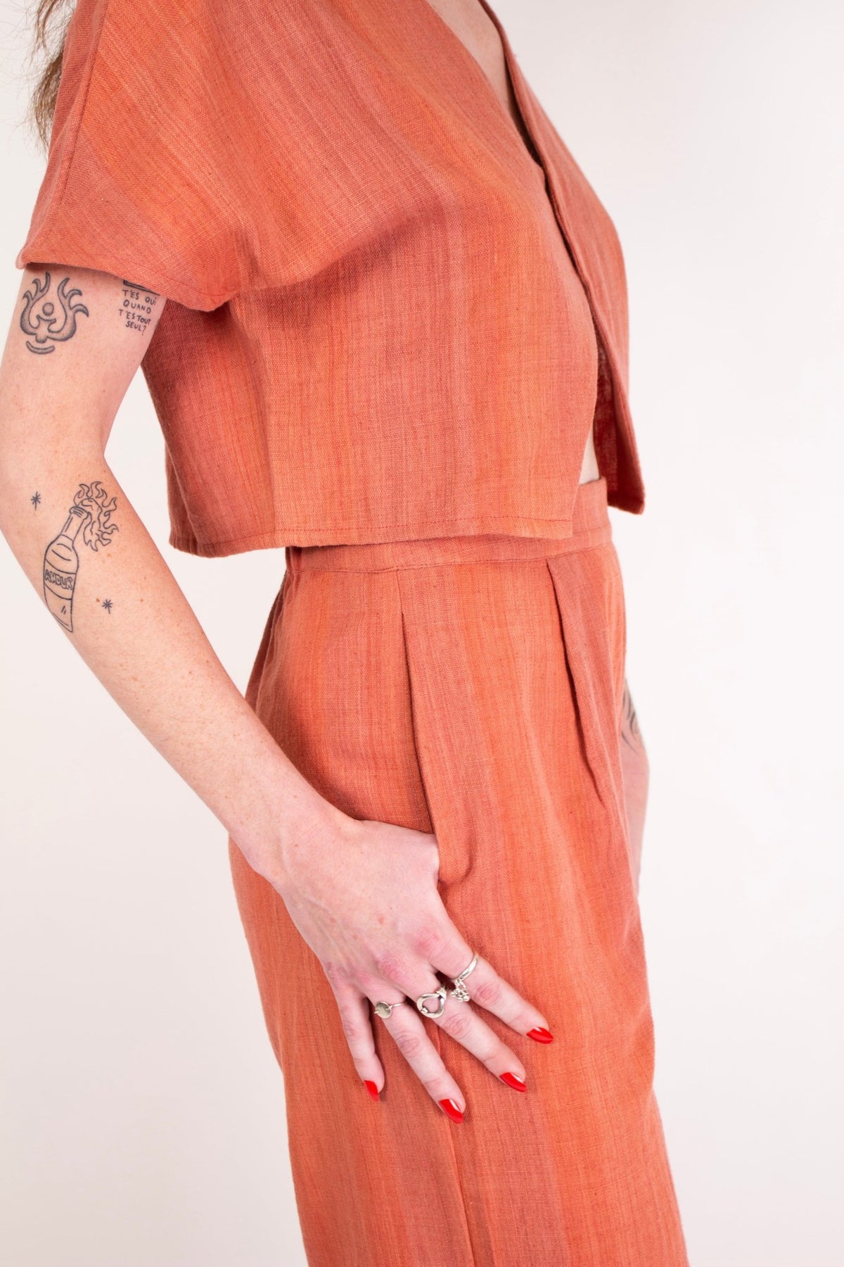 Pantalon SAGARA - Coton kala - Imprimé Coral Kala - Pantalon - Azaadi, la mode responsable accessible