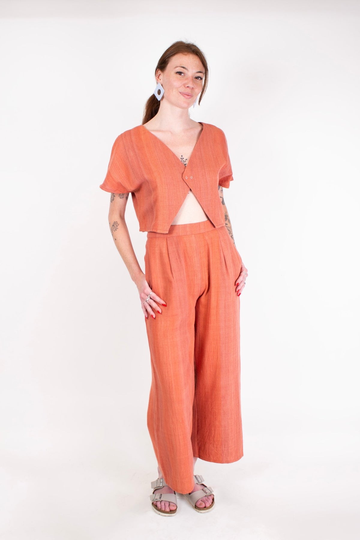 Pantalon SAGARA - Coton kala - Imprimé Coral Kala - Pantalon - Azaadi, la mode responsable accessible
