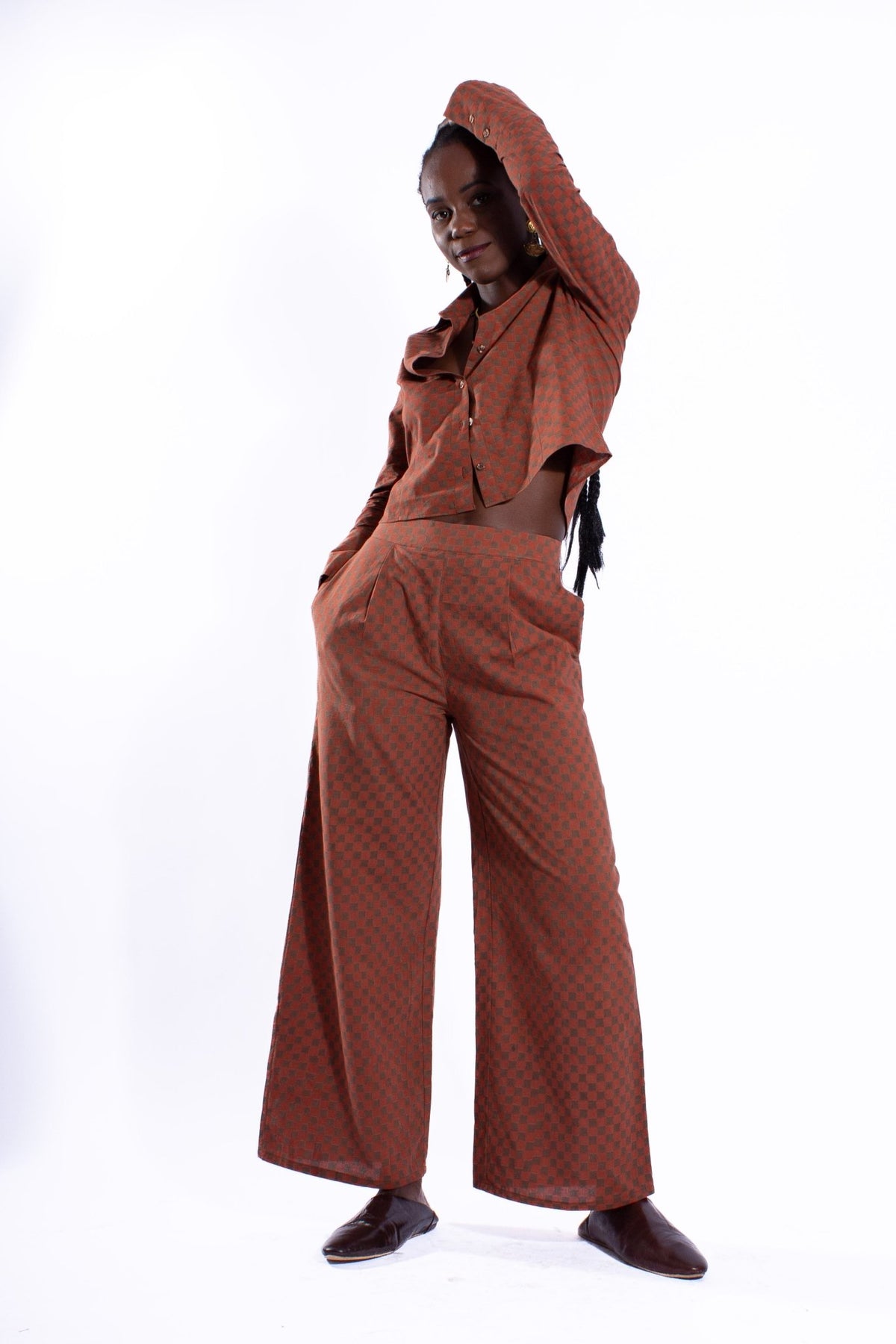 Pantalon SAGARA - Coton revalorisé - Imprimé Ajrack - Pantalon - Azaadi, la mode responsable accessible