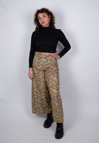 Pantalon SARASWATI - Coton bio - Imprimé Japanese Flower - Pantalon - Azaadi, la mode responsable accessible