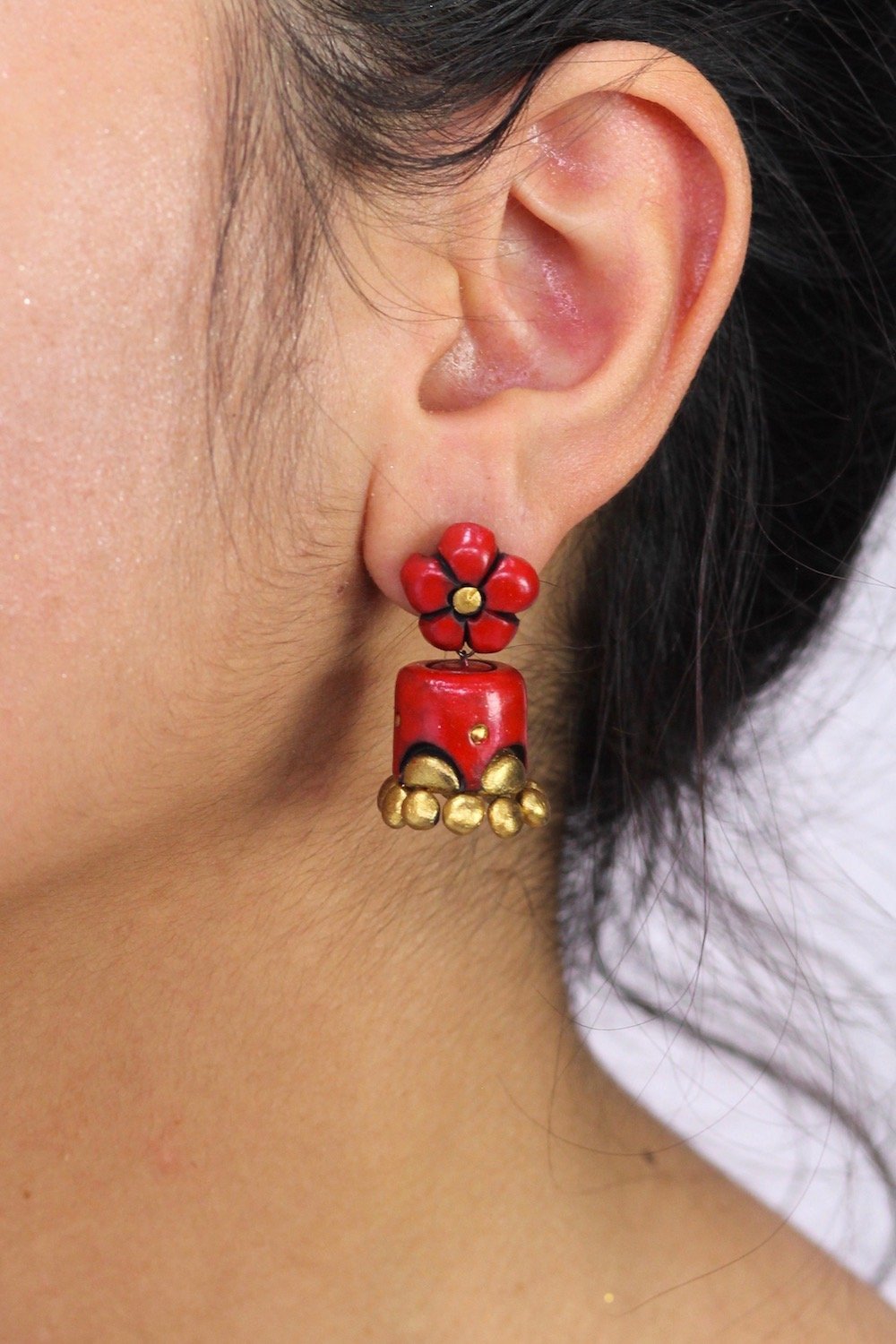 Red Daisy - Boucles d'oreilles - Azaadi, la mode responsable accessible