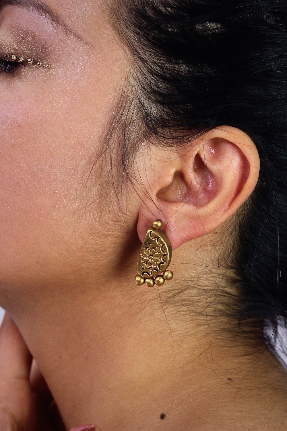 Semi Gold - Boucles d'oreilles - Azaadi, la mode responsable accessible
