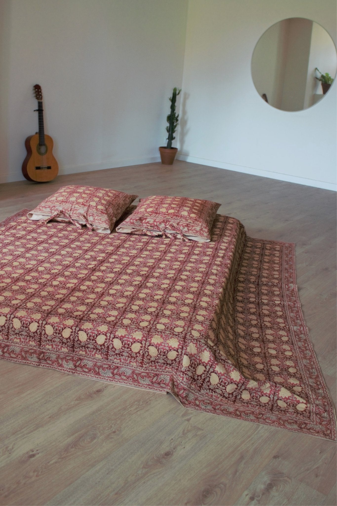 Set de draps Indiens Khilana - Imprimé Kalamkari - Azaadi, la mode responsable accessible