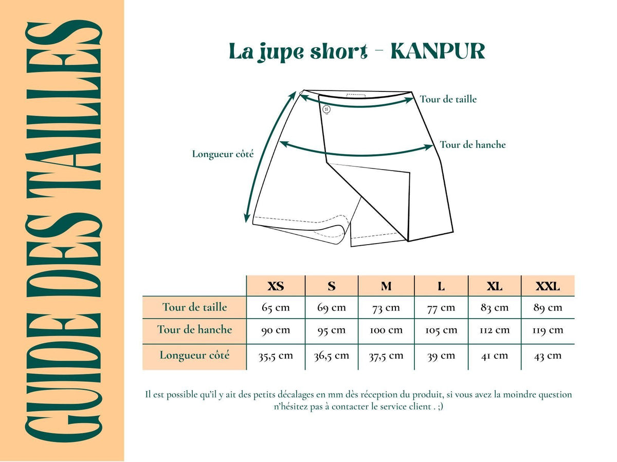 Short KANPUR - motif KATANA - Coton revalorisé - tissage Ikat - Azaadi, la mode responsable accessible