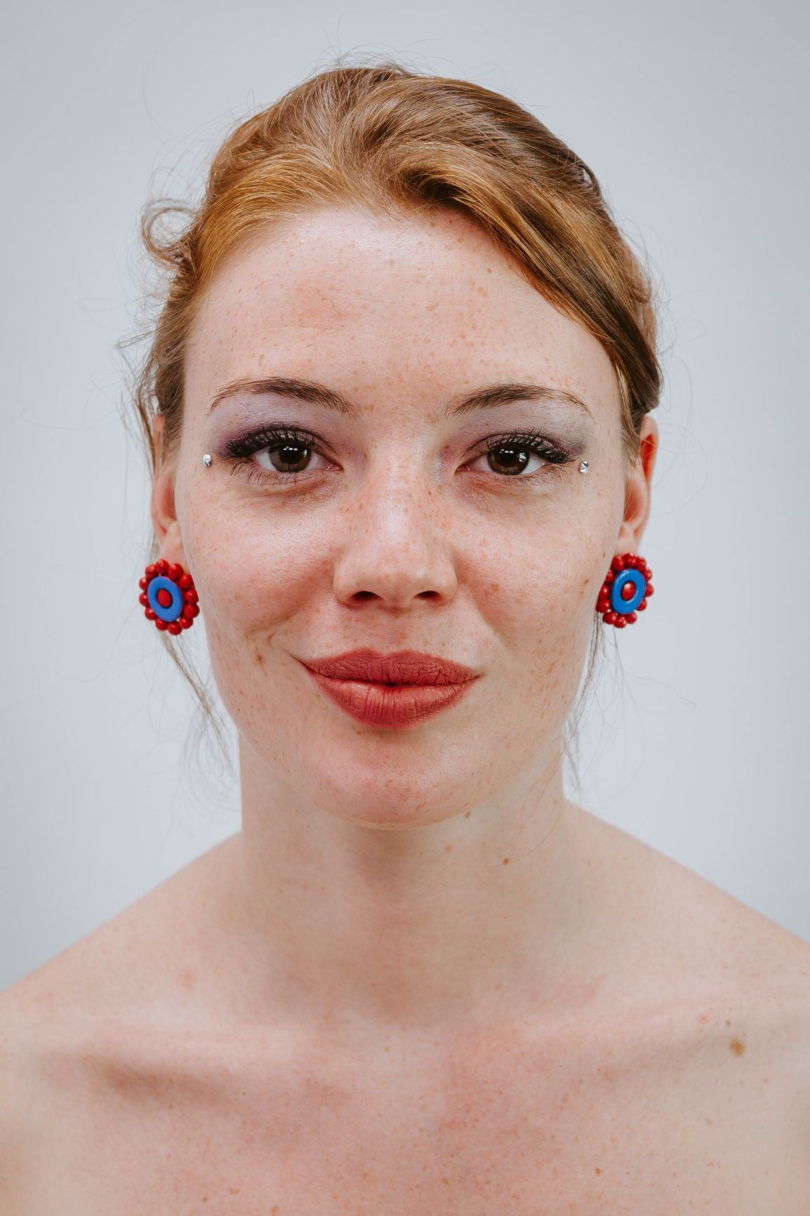 Sunflower Red - Blue - Boucles d'oreilles - Azaadi, la mode responsable accessible