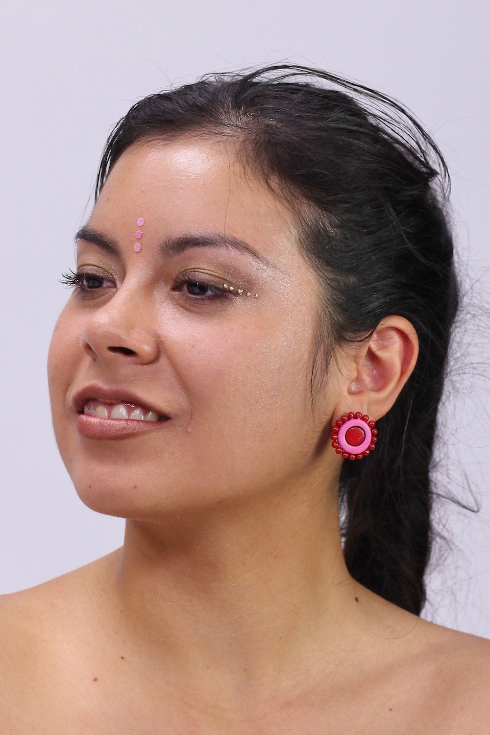 Sunflower Red - Pink - Boucles d'oreilles - Azaadi, la mode responsable accessible