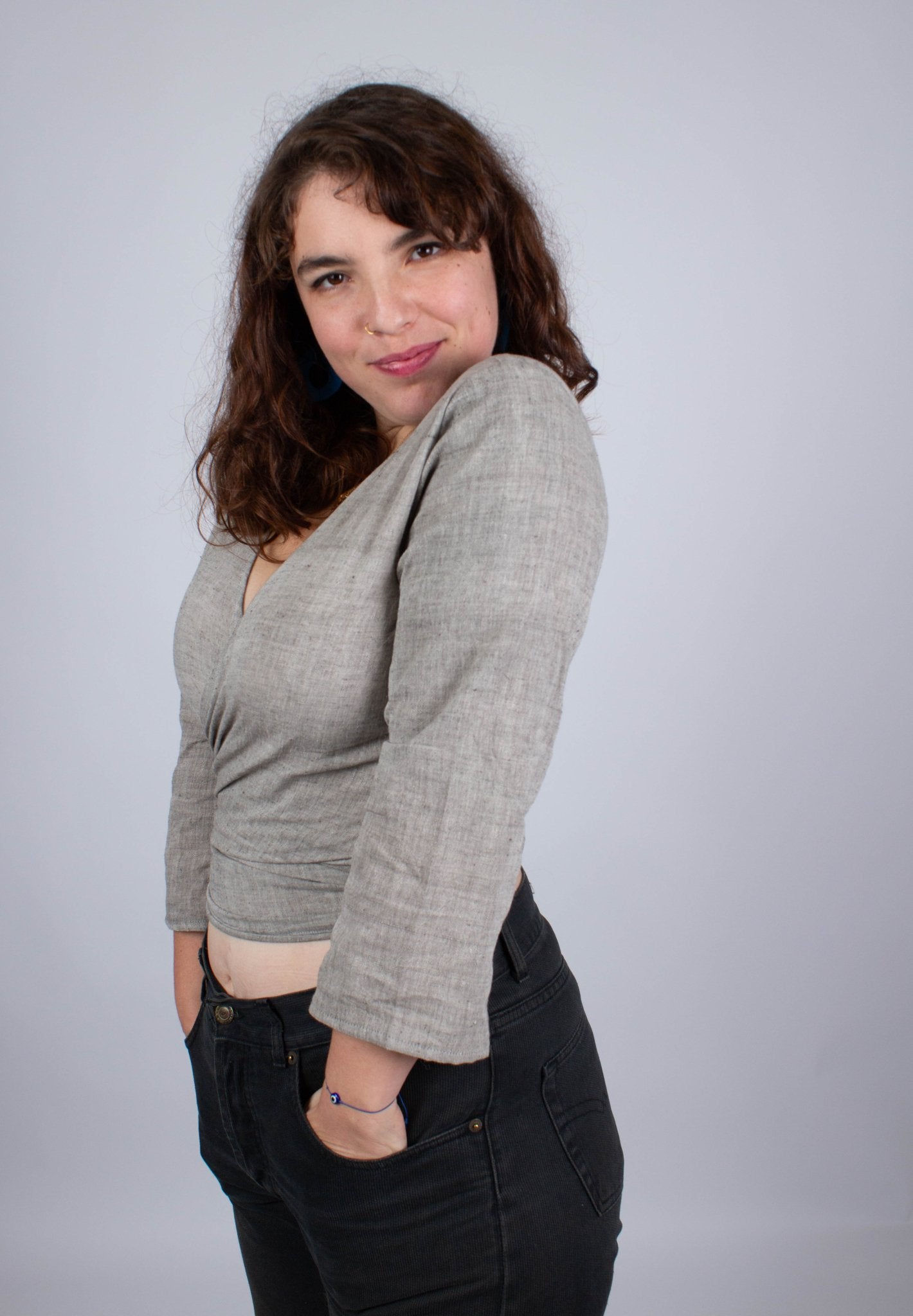 Top BENARES - Coloris Grey Kala - Kala coton - Azaadi, la mode responsable accessible