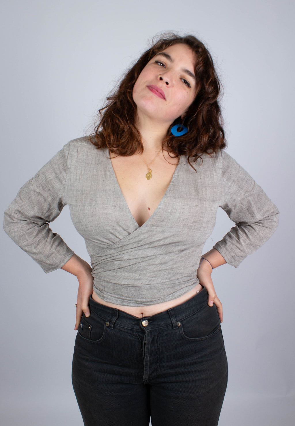 Top BENARES - Coloris Grey Kala - Kala coton - Azaadi, la mode responsable accessible