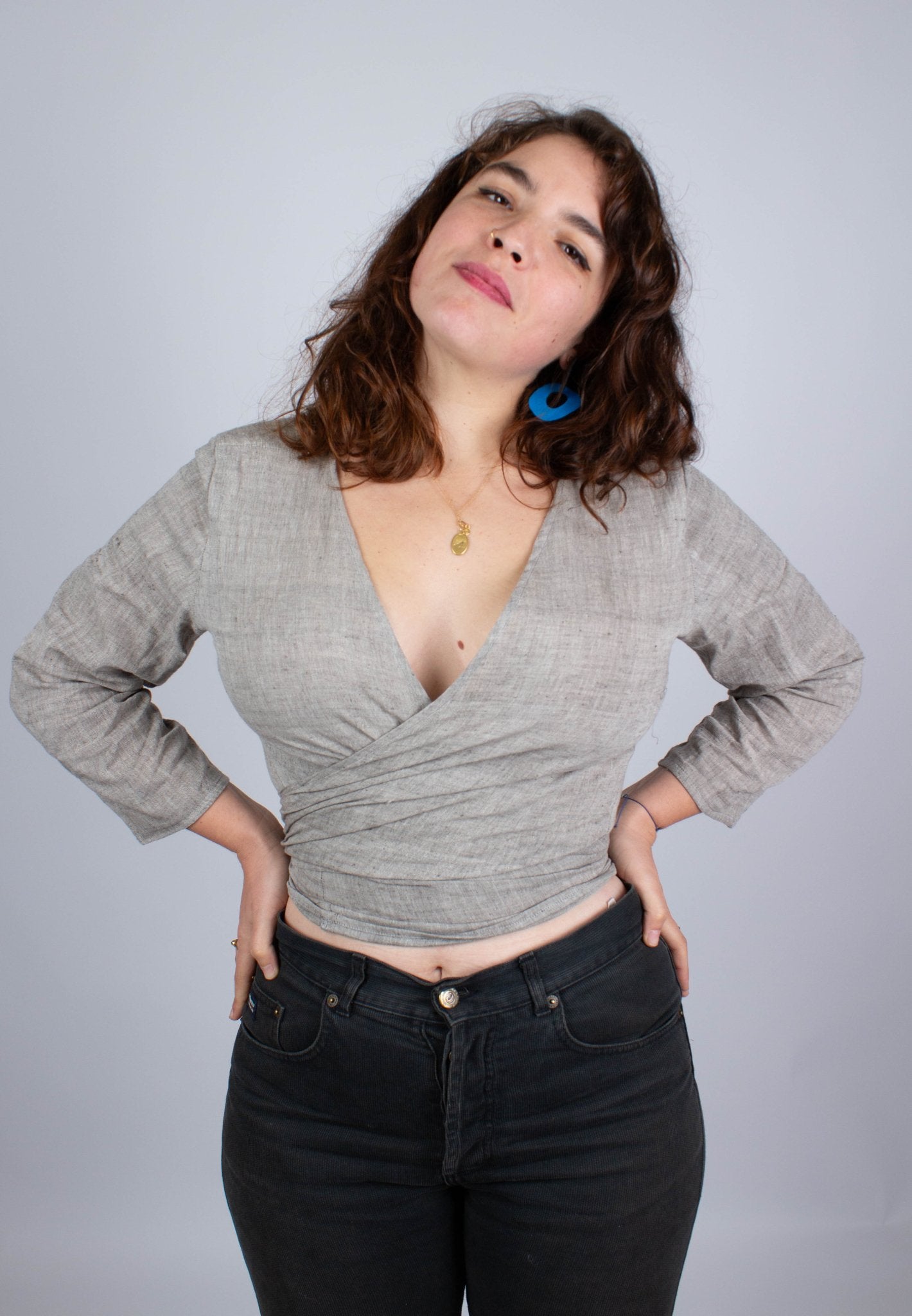 Top BENARES - Coloris Grey Kala - Kala coton - Azaadi, la mode responsable accessible