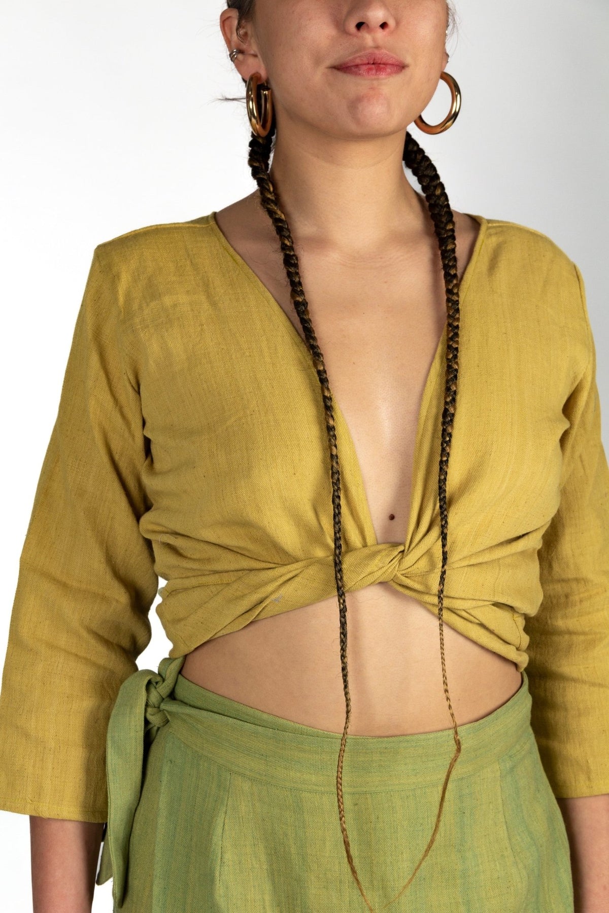 Top BENARES - Coton revalorisé - Imprimé Yellow Kala - Azaadi, la mode responsable accessible