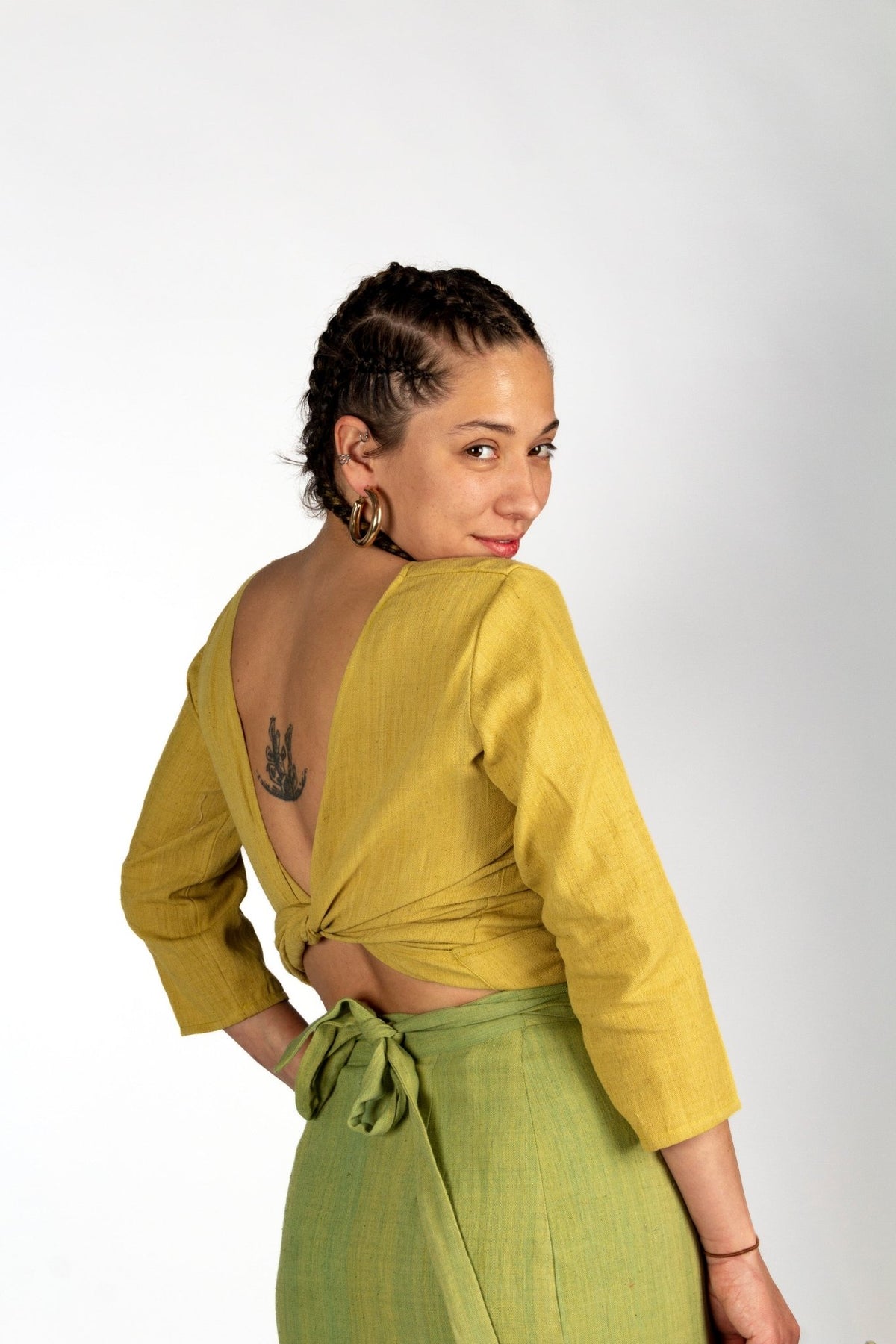 Top BENARES - Coton revalorisé - Imprimé Yellow Kala - Azaadi, la mode responsable accessible