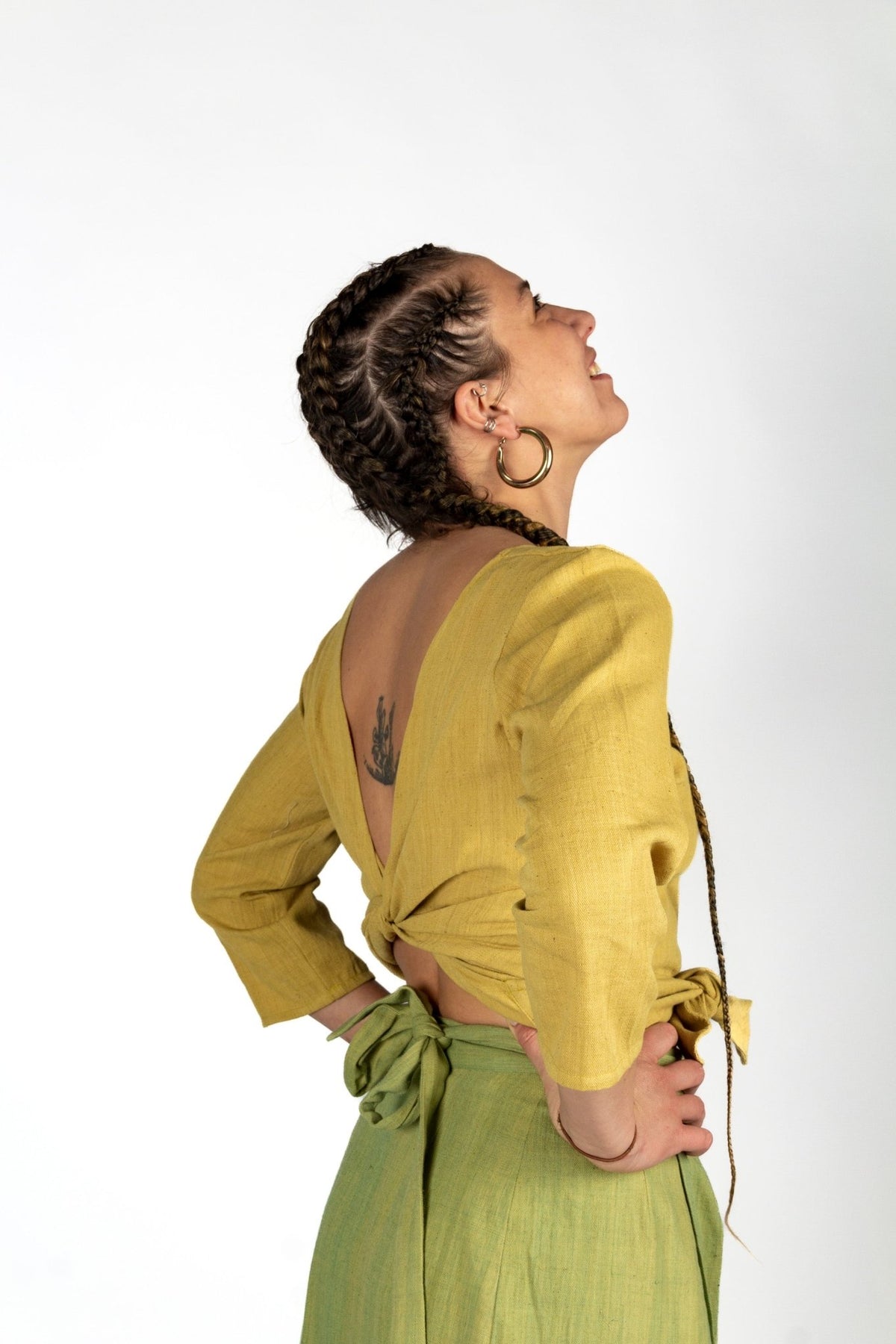 Top BENARES - Coton revalorisé - Imprimé Yellow Kala - Azaadi, la mode responsable accessible