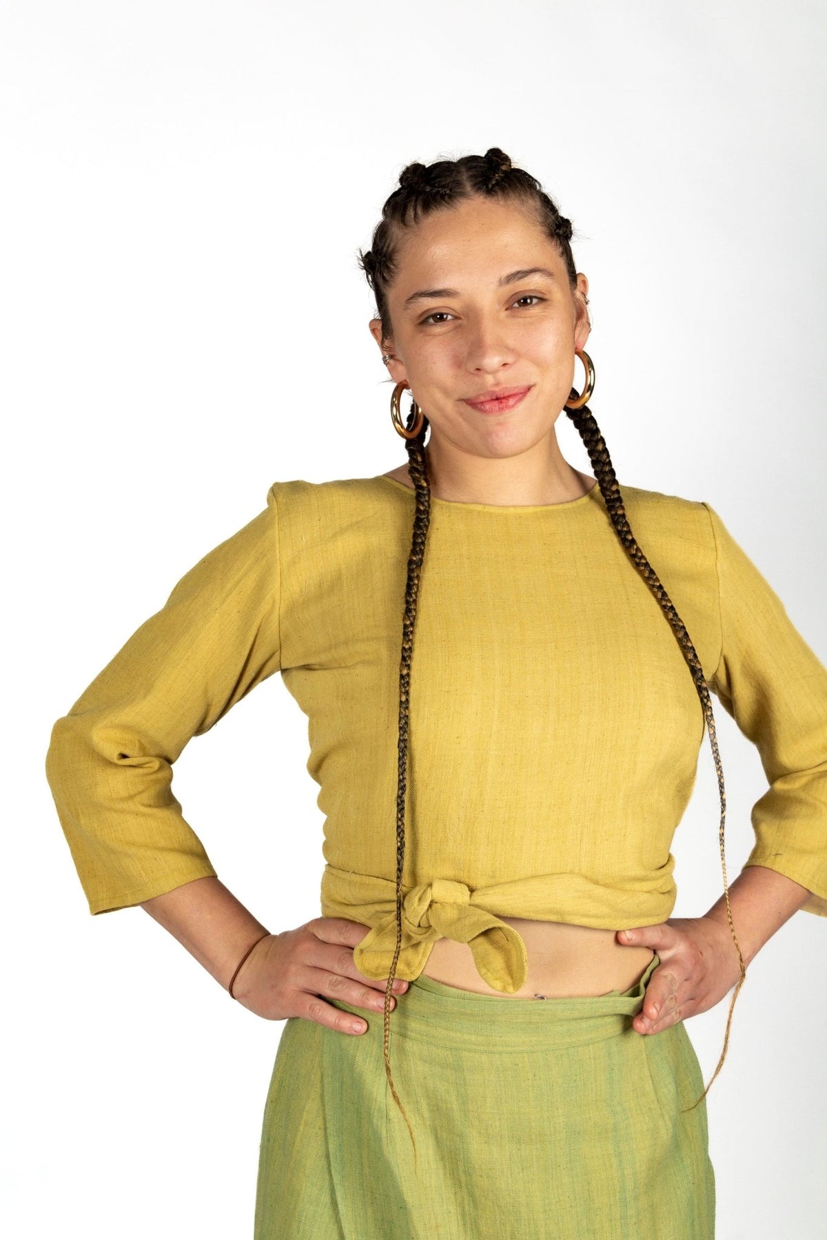 Top BENARES - Coton revalorisé - Imprimé Yellow Kala - Azaadi, la mode responsable accessible